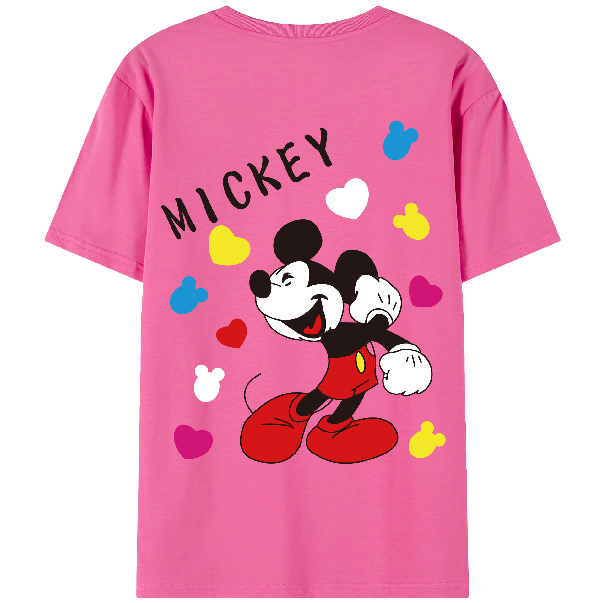 （画像用） ミッキーマウス Mickey Mouse レディース半袖Tシャツ(バックプリント)
